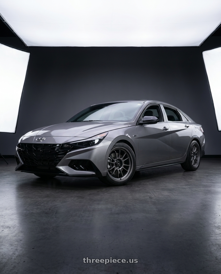 2023 Hyundai Elantra n line with Konig Hypergram 5x114.3 17x8+45 Matte Grey wheels
