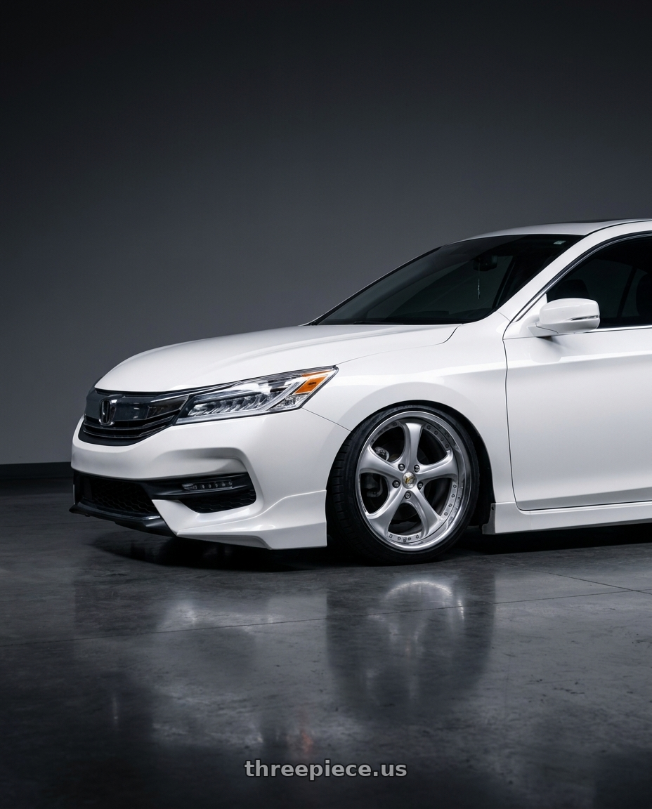 2016 Honda accord with Work Wheels VS-KF 5x114.3 18x7.5+40 Light Grey Silver O Disk FULL REVERSE wheels