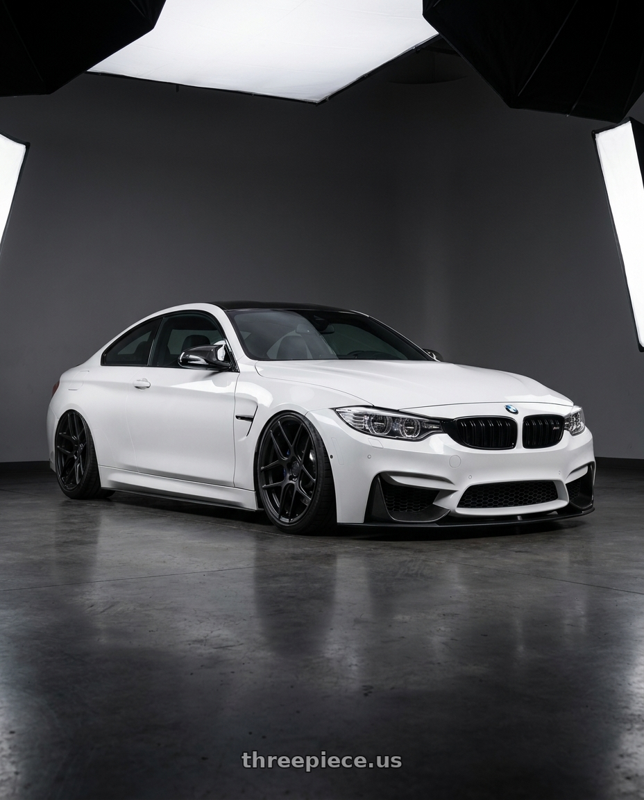 2018 BMW M4 F82 with Aodhan AFF2 5x120 19x9.5+35 Matte Black wheels