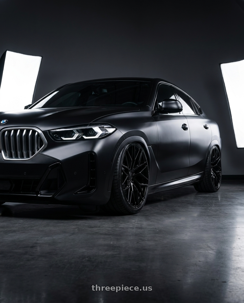 2025 BMW X6 with Avant Garde Wheels M520R 5X112 22x10.5 +38 Gloss Black wheels
