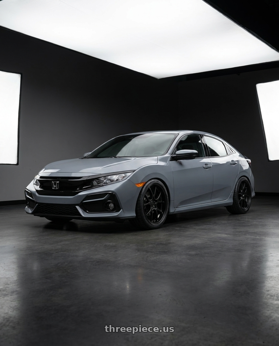 2021 Honda Civic Type R with Rotiform 207 5x120 18x8.5 +35 MATTE BLACK wheels