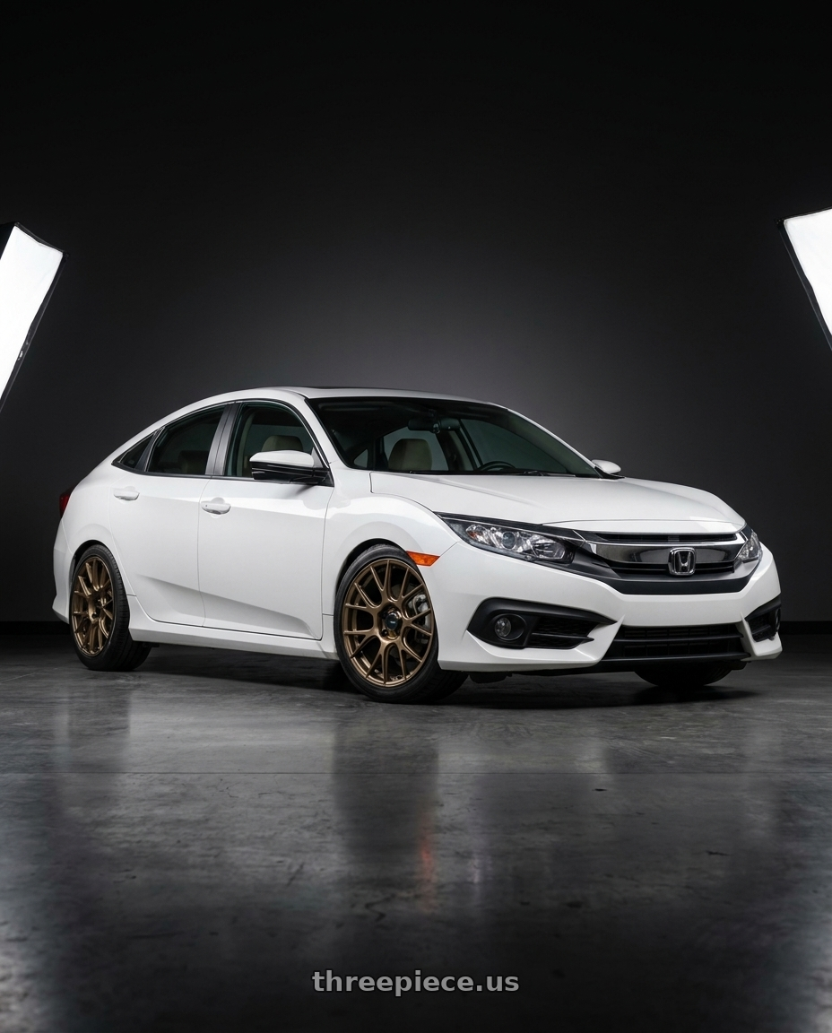 2017 Honda civic with Konig Ampliform 5x120 18x8.5+32 Gloss Bronze wheels