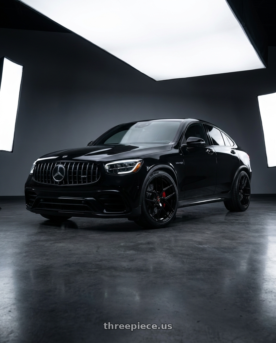 2021 mercedes glc63s with VOSSEN HF-5 5X120 21x12 +52 GLOSS BLACK wheels