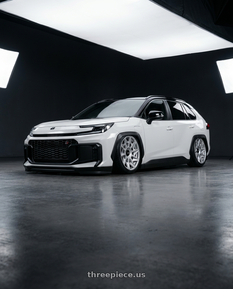 2026 Toyota rav4 GR sport with Rotiform 1PC R124 CVT 5X112/5X120 20X8.5 +35 GLOSS SILVER wheels
