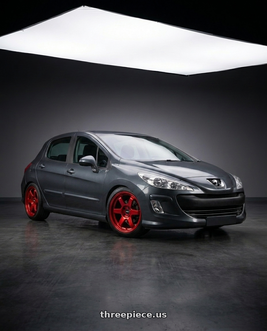 2007 Peugeot 308 20 Hdi with 9six9 SIX-1 Truck 6x139.7 18X9 +0 Candy Apple Red wheels