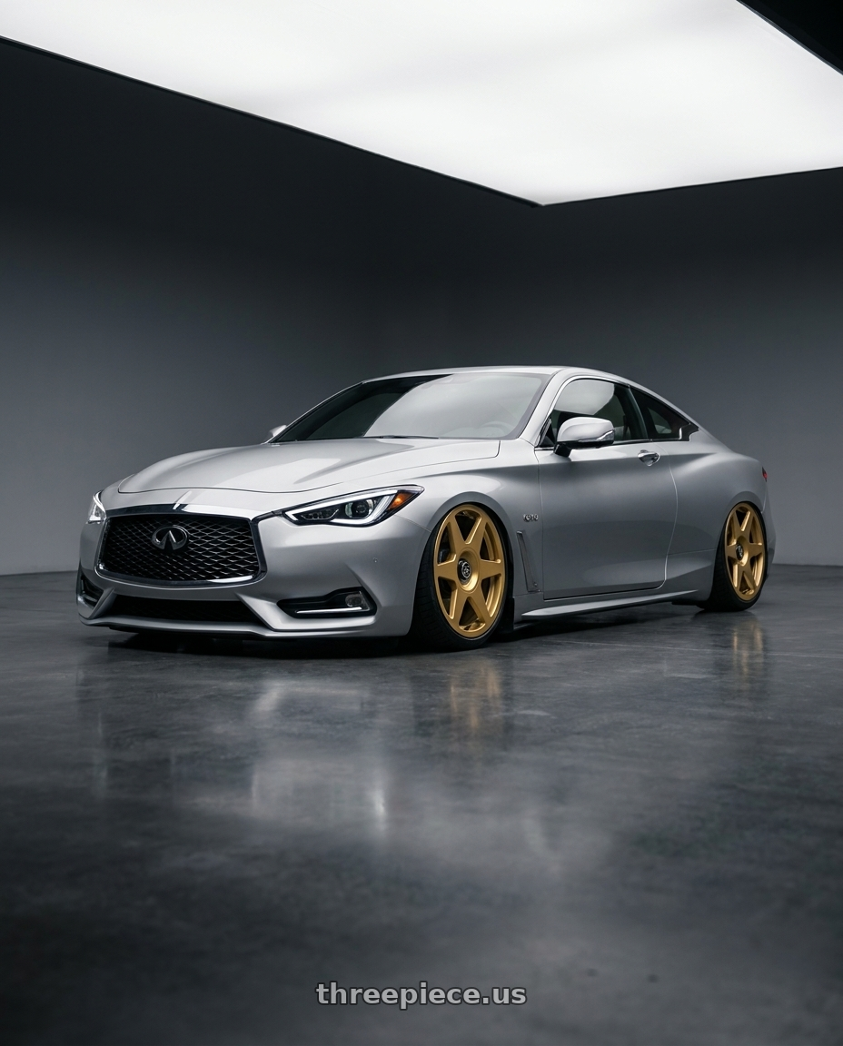 2020 Infiniti Q60 with fifteen52 TARMAC EVO 5x114.3 / 5x120 19x8.5 +35 GOLD (GLOSS GOLD) wheels