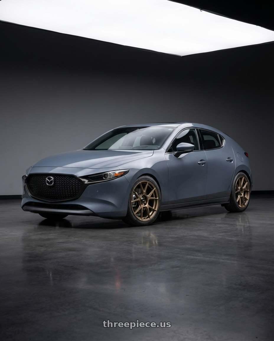 2023 Mazda Mazda3 Turbo with Konig Ampliform 5x114.3 18x9.5+25 Gloss Bronze wheels