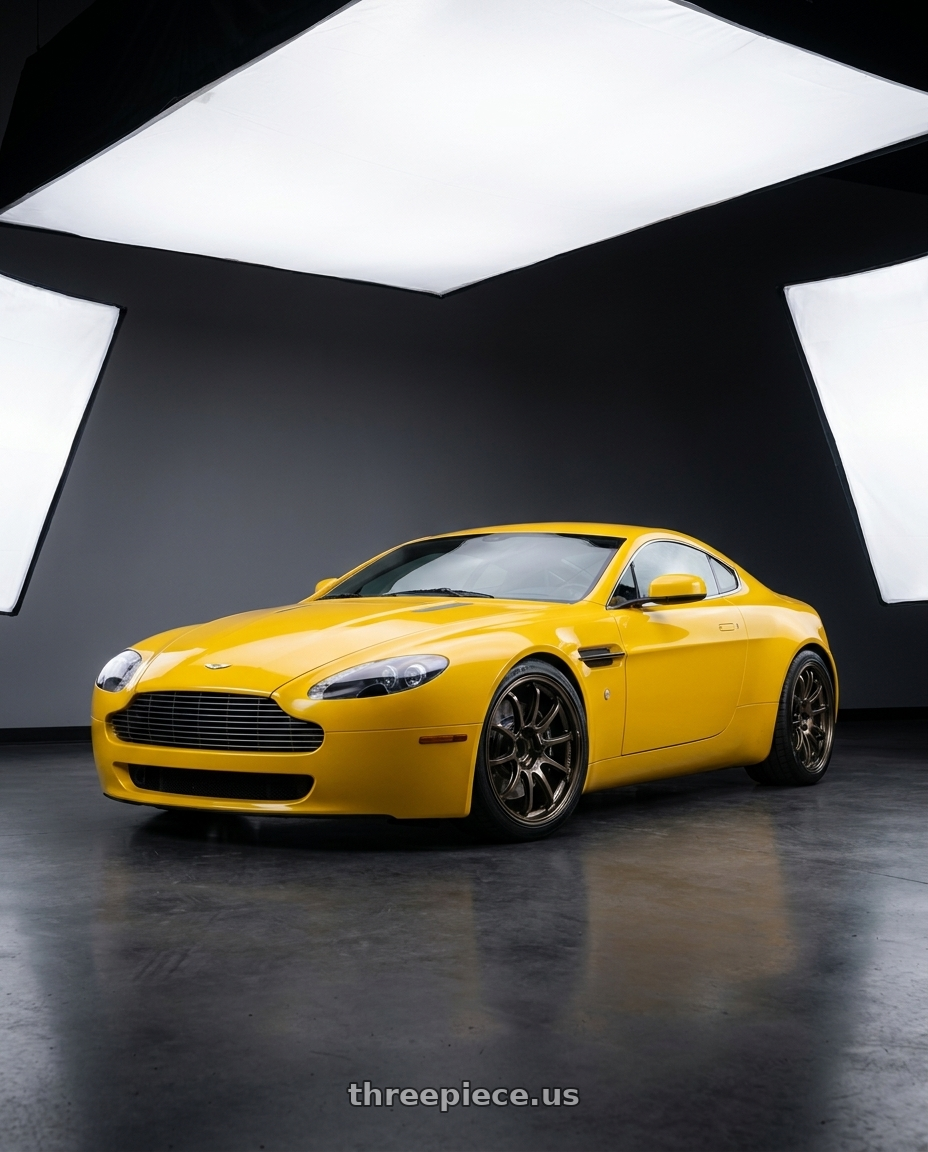 2006 ASTON MARTIN V8 VANTAGE YELLOW with Advan Racing RS-DF Progressive 5x100 19x9+25 Dark Bronze Metallic wheels