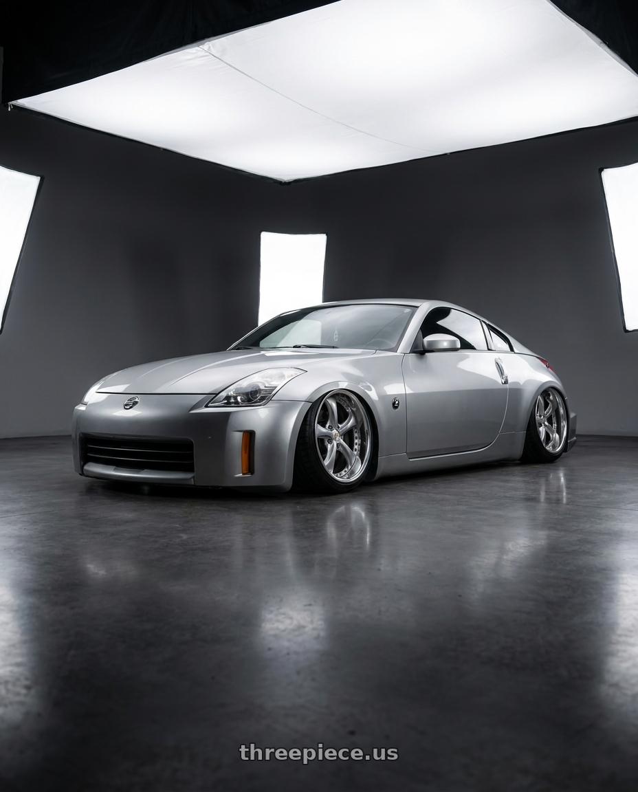 2005 Nissan 350z with Work Wheels VS-KF 5x98 19x10-48 Light Grey Silver L Disk FULL REVERSE wheels