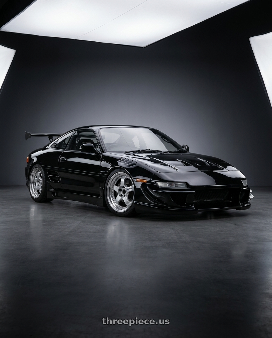 1993 Toyota MR2 with Work Meister S1 3P 4x100 17x7.5+42 W Disk Silver wheels