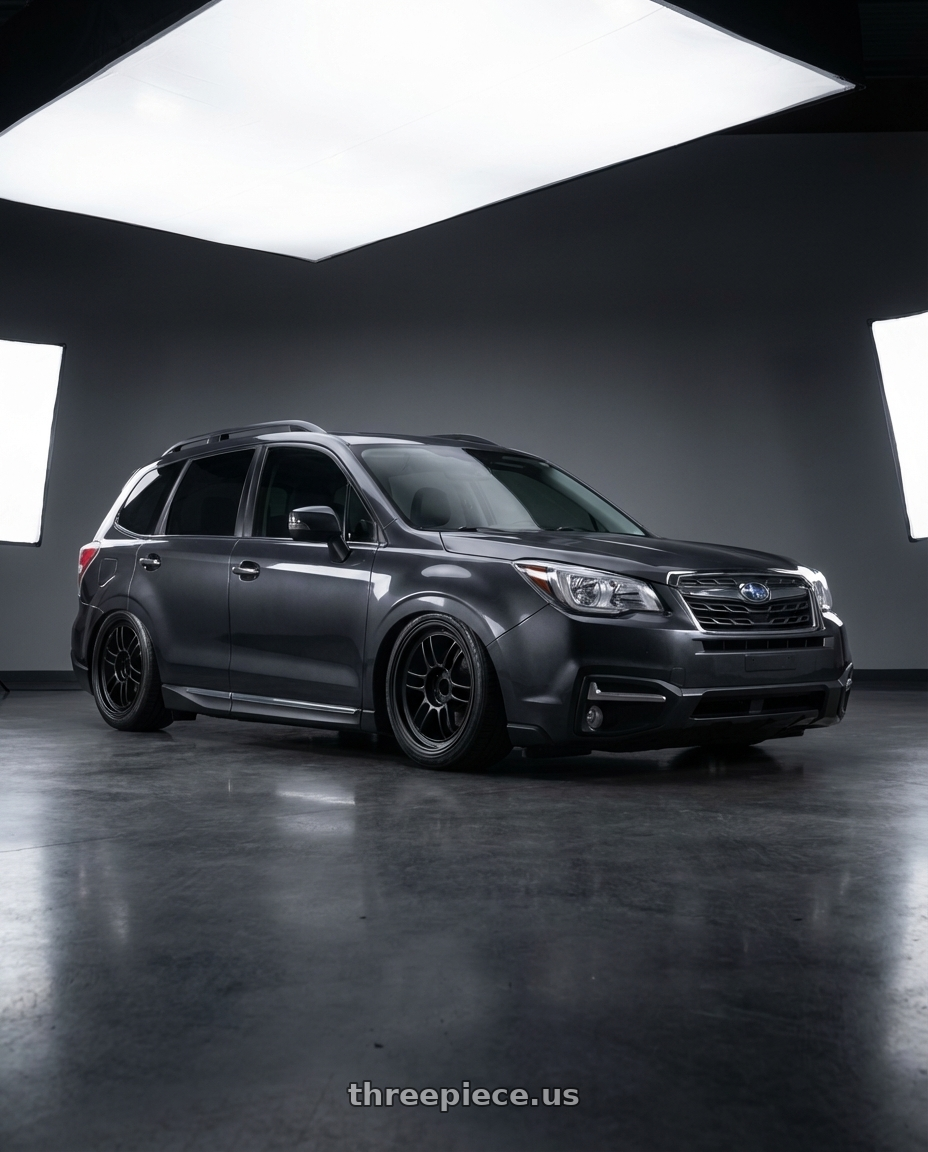 2017 Subaru forester xt touring Dark Grey Metallic with Enkei RPF1 5x100 18x9.5+38 Tarmac Black wheels