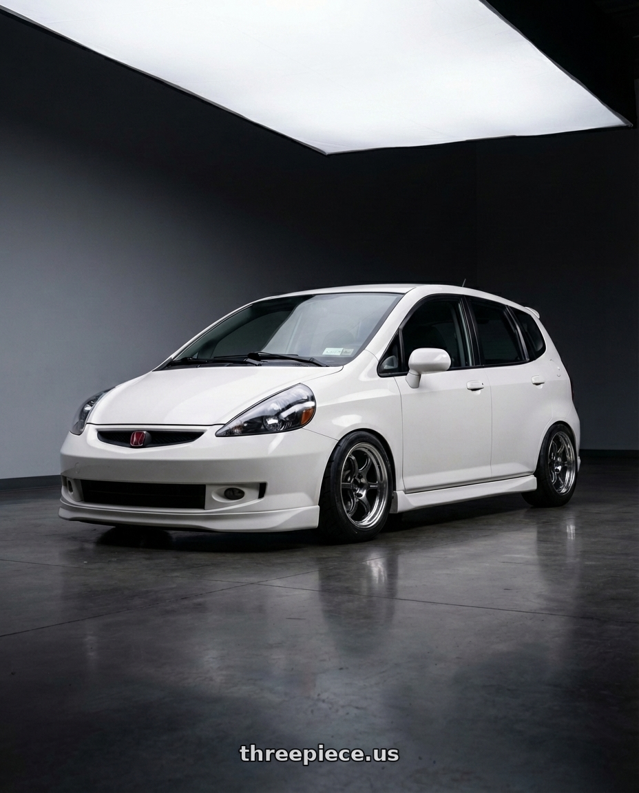 2007 Honda fit  with Advan Racing RG-D2 4x100 15x8.0 +35 MACHINING & BLACK GUNMETALLIC wheels