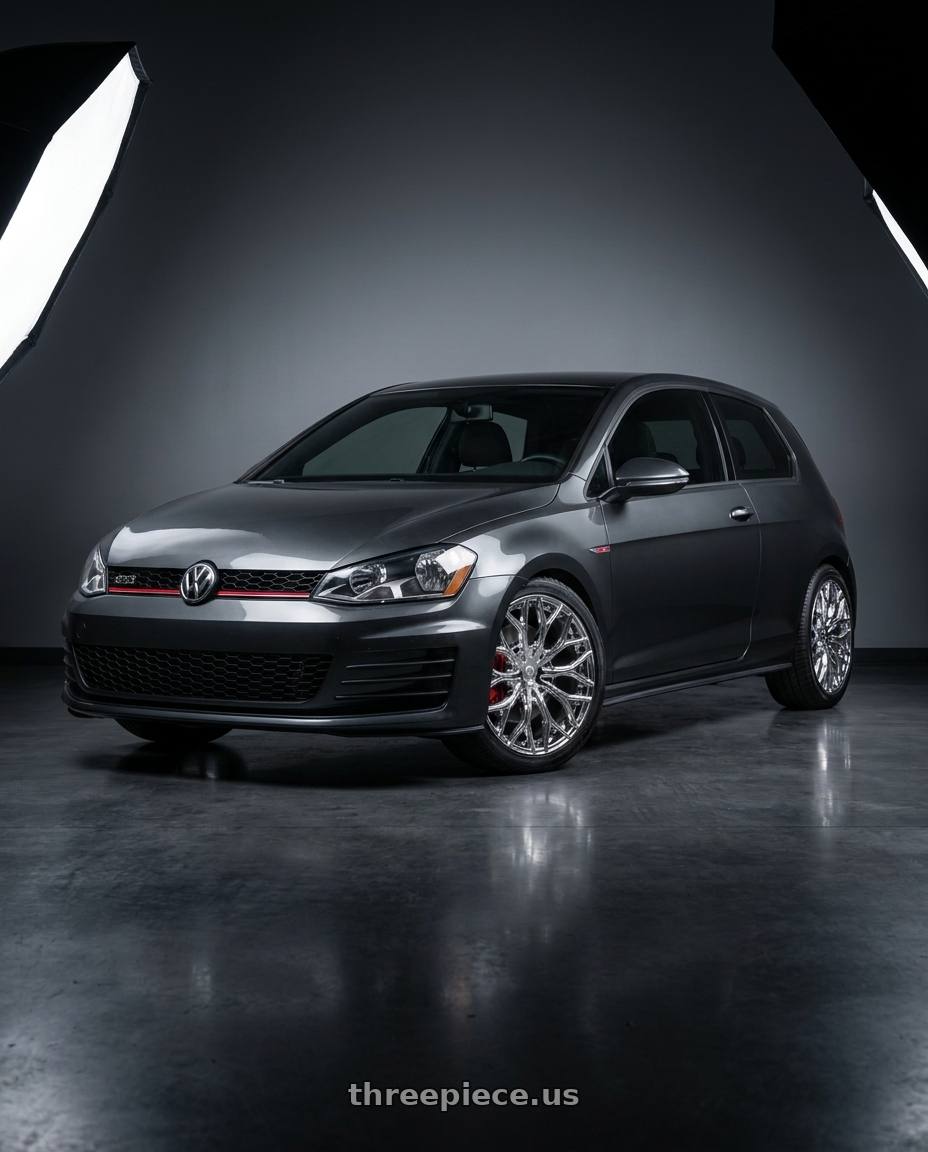 2016 Volkswagen GTI with Cavallo CLV-37 5x112/5x114.3 18x8 +35 Nano Chrome wheels