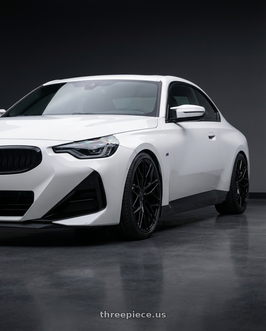 2024 BMW 2 Series G42 with Avant Garde Wheels M520R 5X112 19x9.5 +40 Gloss Black wheels