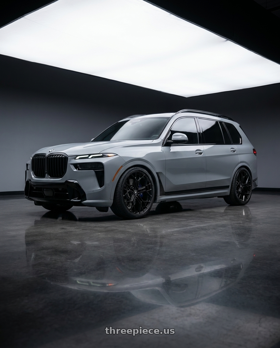 2026 BMW x7 with Fittipaldi FS371B 5x112 22x9 +35 Gloss Black wheels
