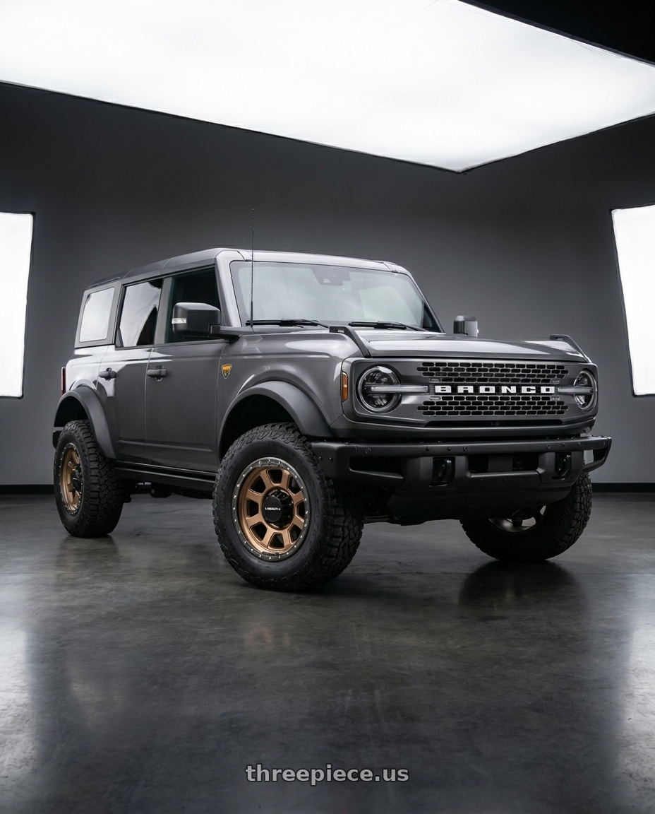 2023 Ford Bronco Badlands with Vision Off-Road 350 Ojos 6x139.7 17x9+12 Bronze wheels