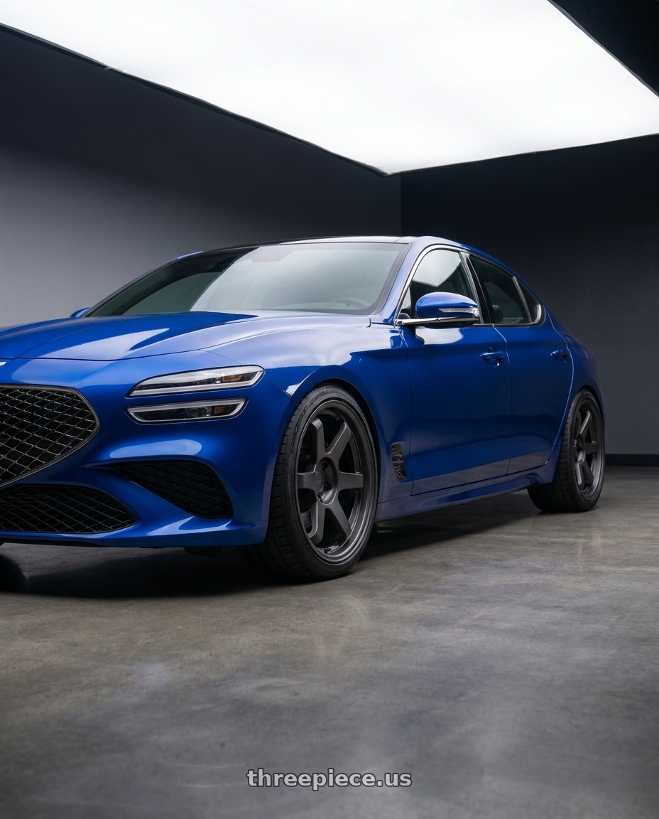 2023 Genesis G70 with 9six9 SIX-1 5x114.3 19X8.5 +35 Carbon Gray wheels