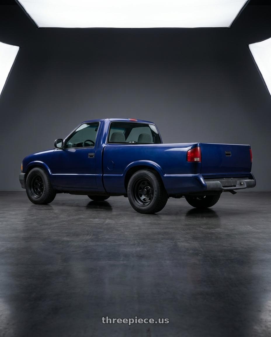 1996 isuzu hombre s with Black Rock 929B Blackjack 5x127 15x10 -38 Matte Black wheels rear three quarter view square tires
