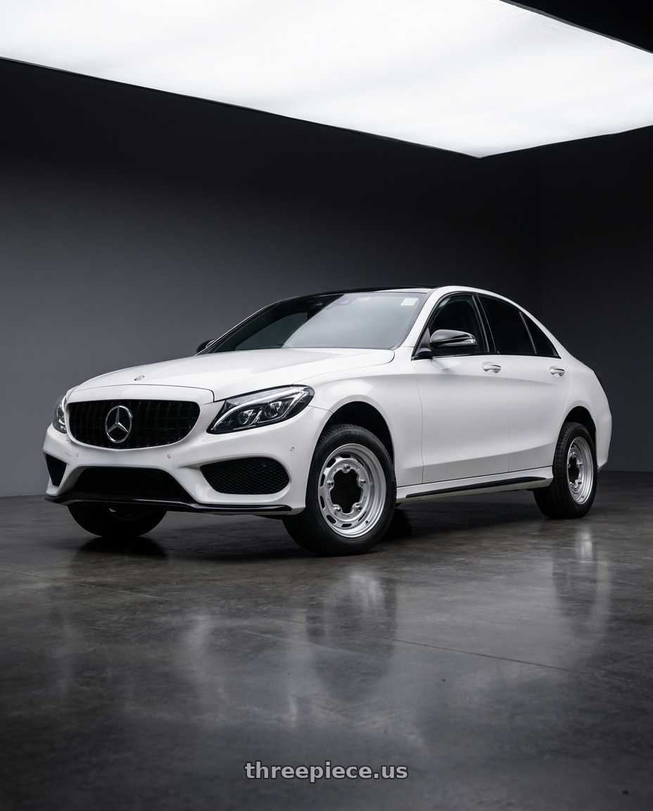 2014 W205 C250 with Mobelwagen MW520S Interceptor 5X205 15x5.5 20 Silver wheels