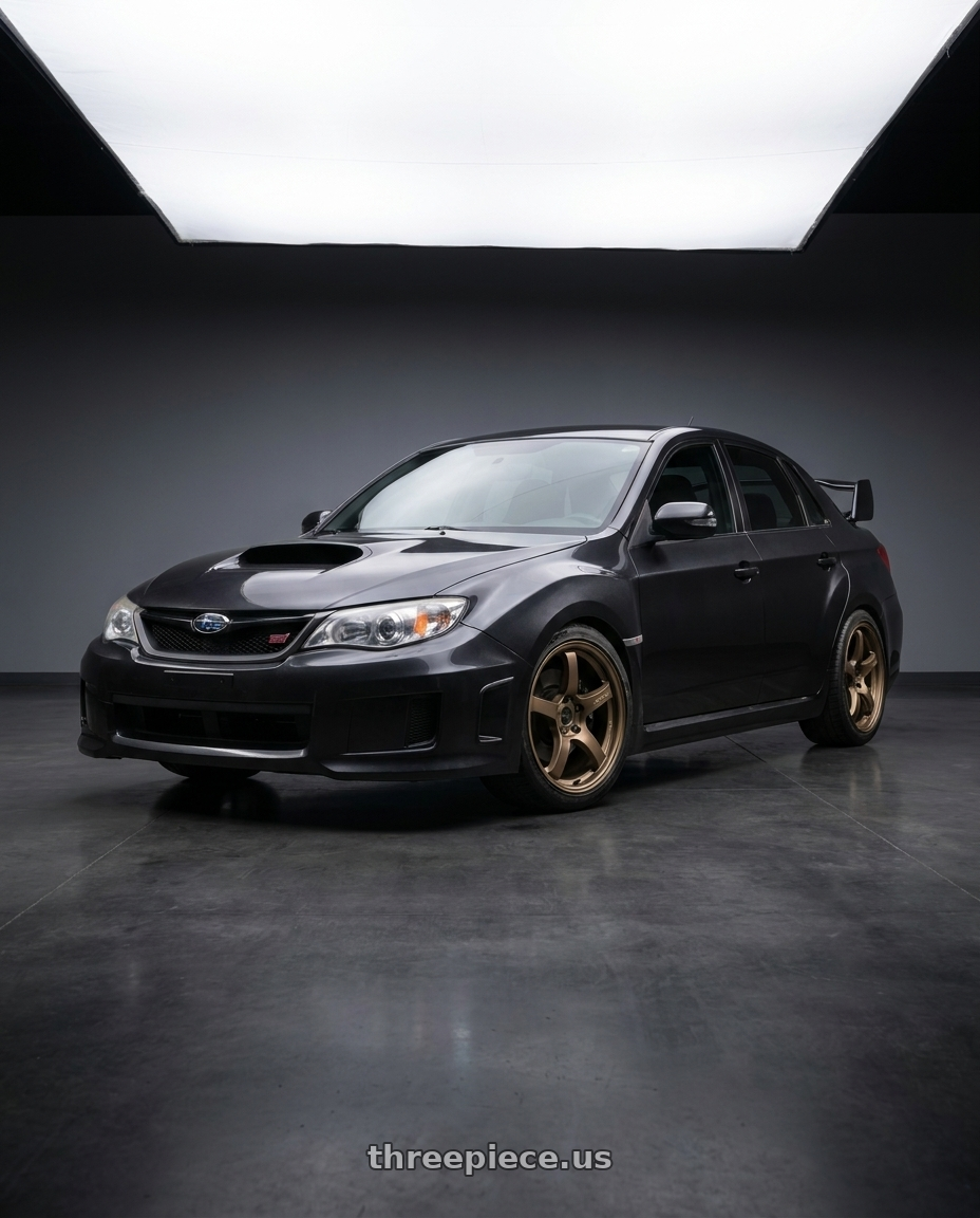 2013 Subaru Impreza WRX STi with Gram Lights 57CR 5x114.3 18x9.5 +22 BRONZE 2 wheels