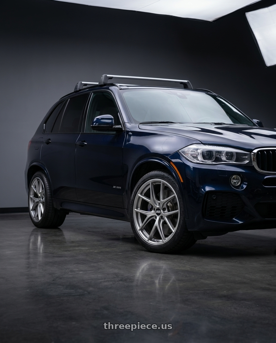 2014 BMW X5 M Sport with BBS CI-R 5x120 20x9.5 +40 Platinum Silver Polished Rim Protector wheels