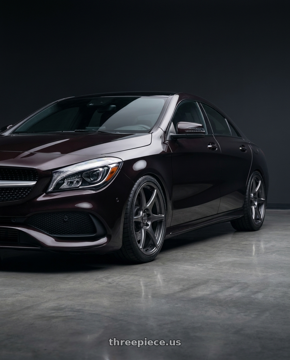 2018 Mercedes-Benz CLA C117 with Kansei K11G Tandem 5X112 19x9.5 22 Gunmetal wheels
