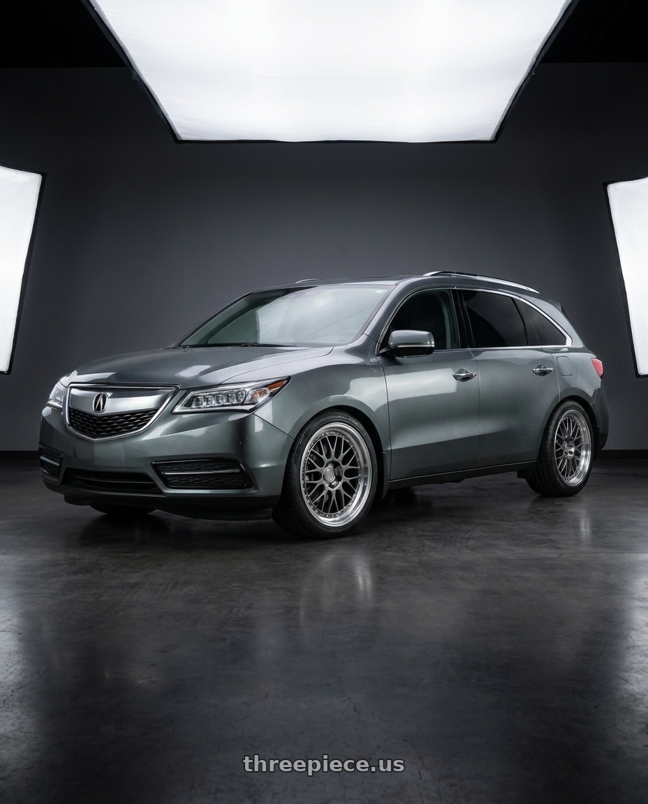 2014 Acura mdx with Aodhan AH02 5x114.3 19x8.5 +35 Hyper Black w/ Machined Lip wheels