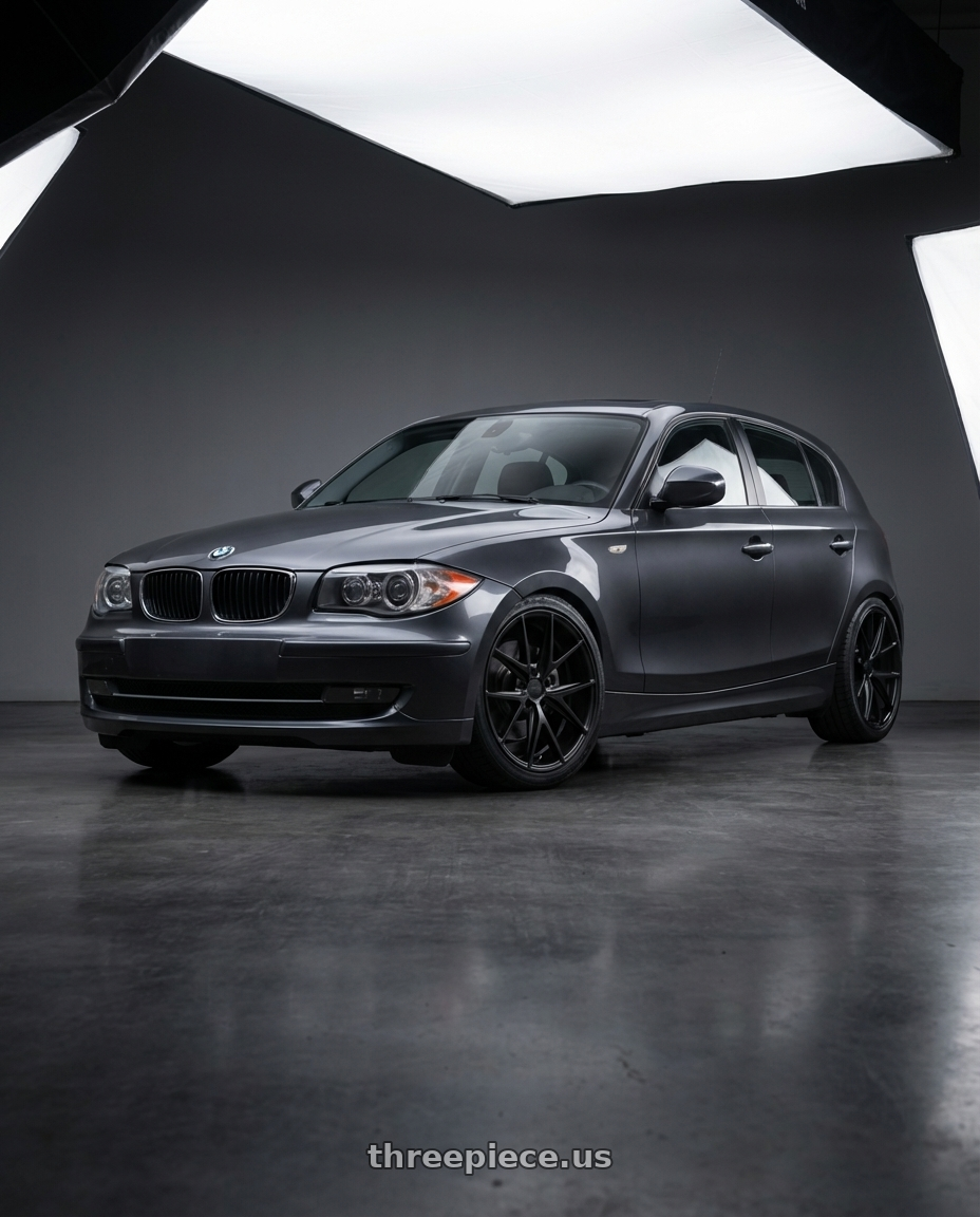 2012 BMW 1 Series E82 with Niche 1PC M117 MISANO 5X120 18X9.5 +40 MATTE BLACK wheels