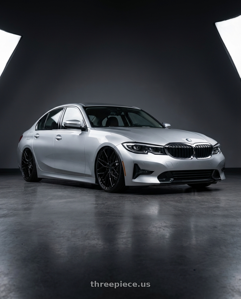 2023 BMW 3 Series G20 with Avant Garde Wheels M520R 5X112 19x8.5 +35 Gloss Black wheels