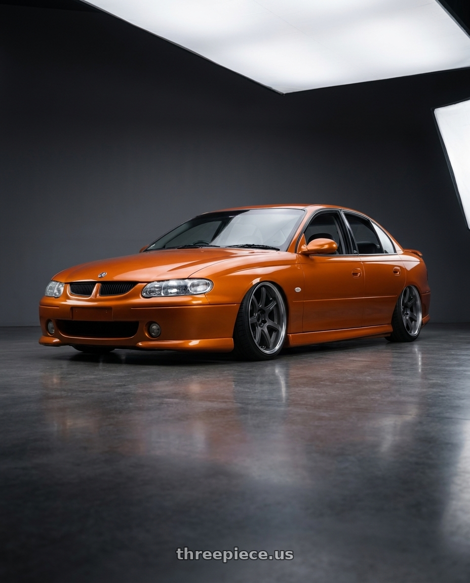 2000 holden vt spac with Work T7r 2P 5x120 19x11.5 +22 Matte Gunmetal wheels