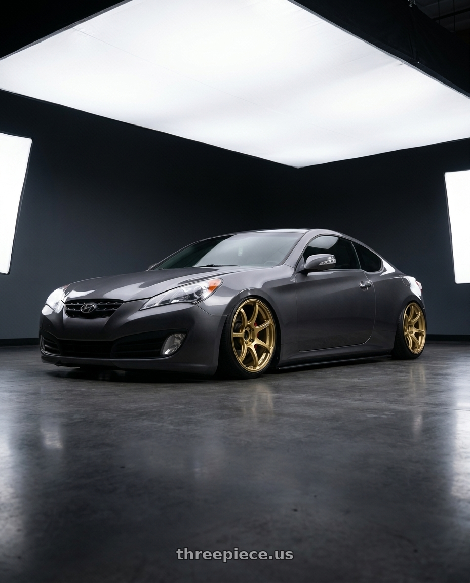 2014 Hyundai Genesis Coupe with Advan RGIII 5x114.3 19x10.5+15 Gold wheels