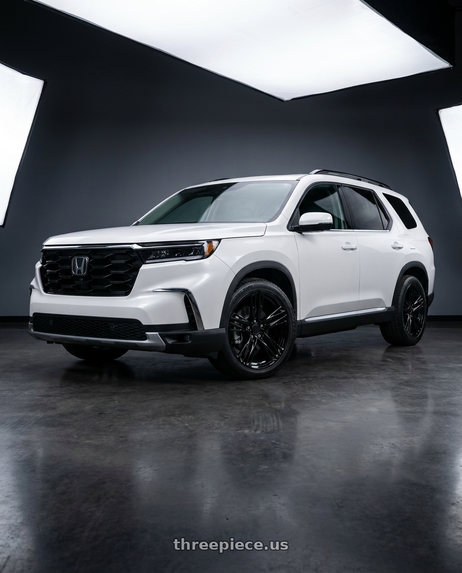 2023 Honda Pilot with Voxx Replica Camaro ZL1-1LF 5x120 20x10+35 Gloss Black wheels