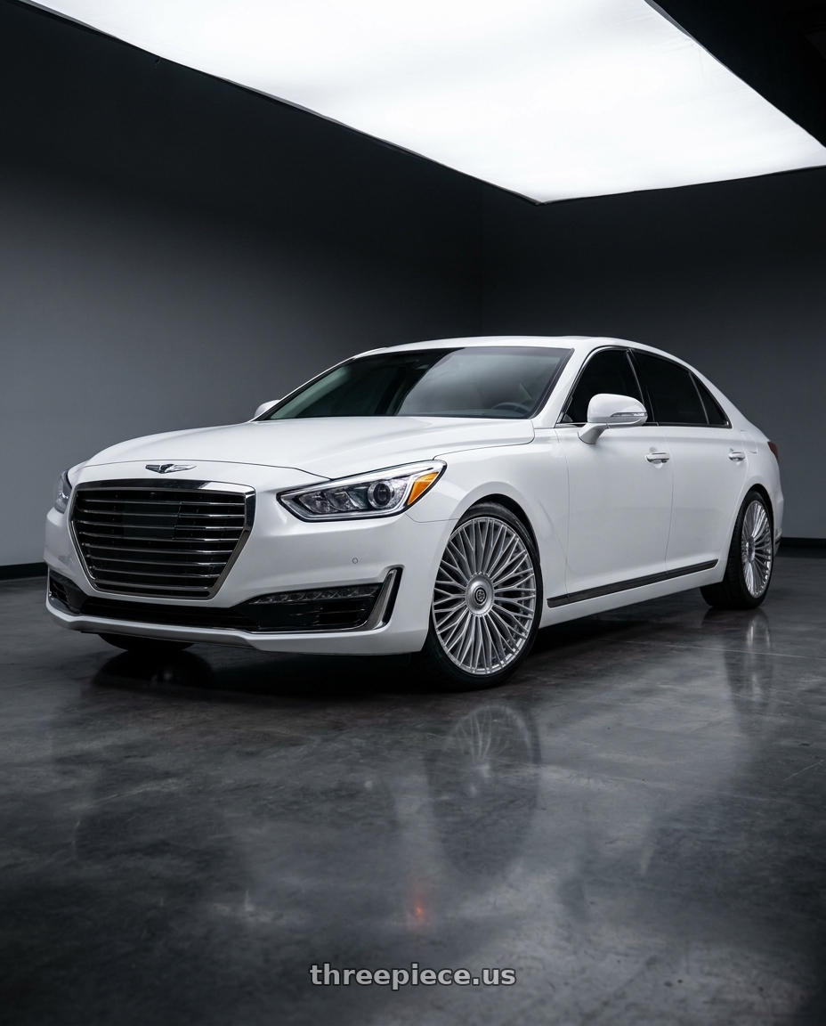 2018 genesis g90 ultimate with TIS Motorsports 507S 5x114.3/5X120 20x8.5 +35 Gloss Silver wheels