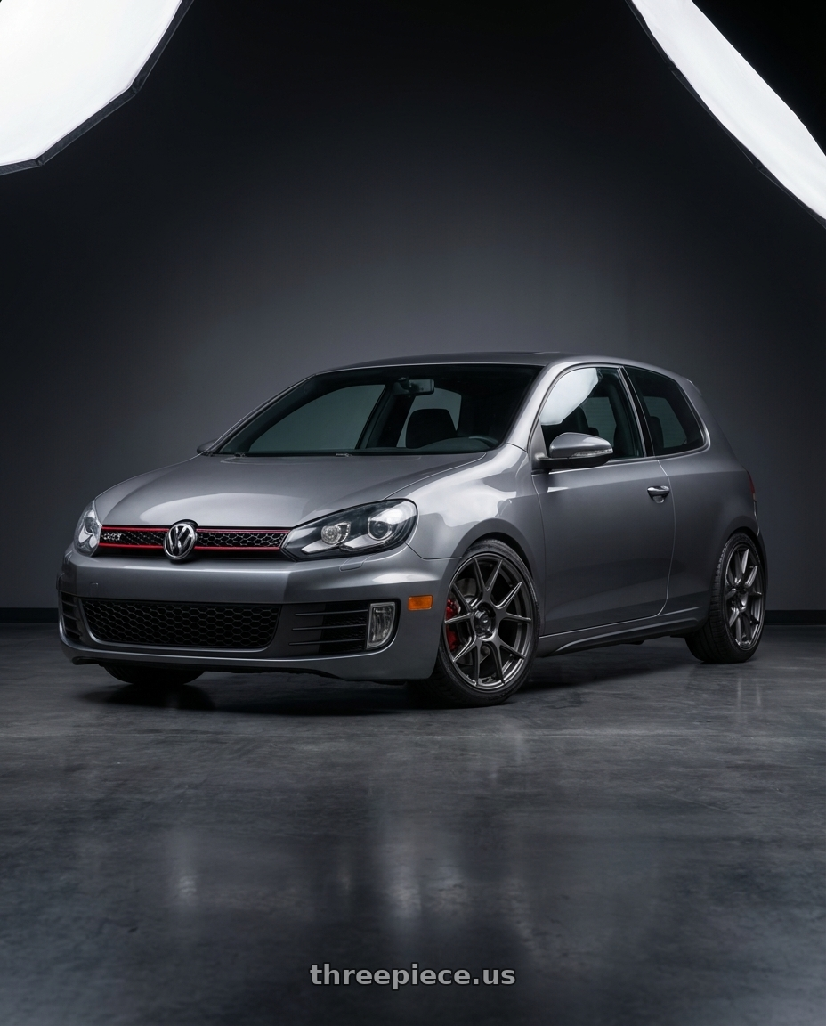 2013 Volkswagen GTI MK6 with Konig Ampliform 5x112 18x8.5+43 Dark Metallic Graphite wheels