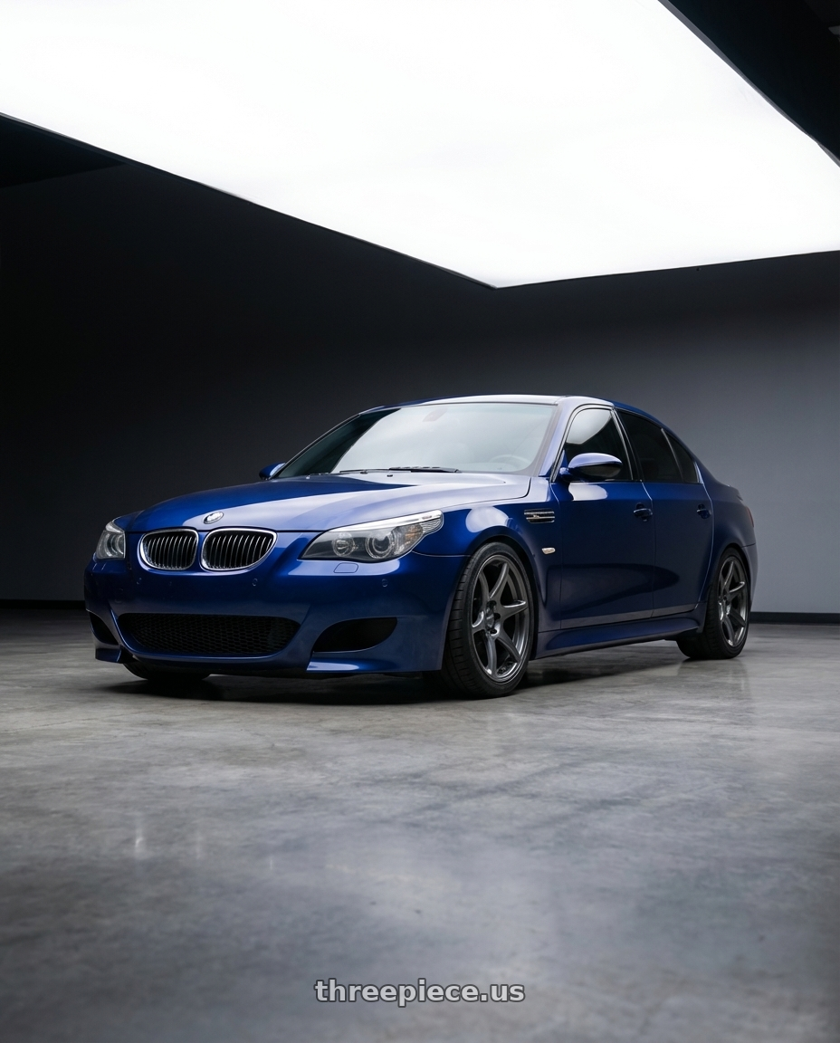 2010 BMW M5 E60 with Kansei K11G Tandem 5X120 19x10.5 22 Gunmetal wheels