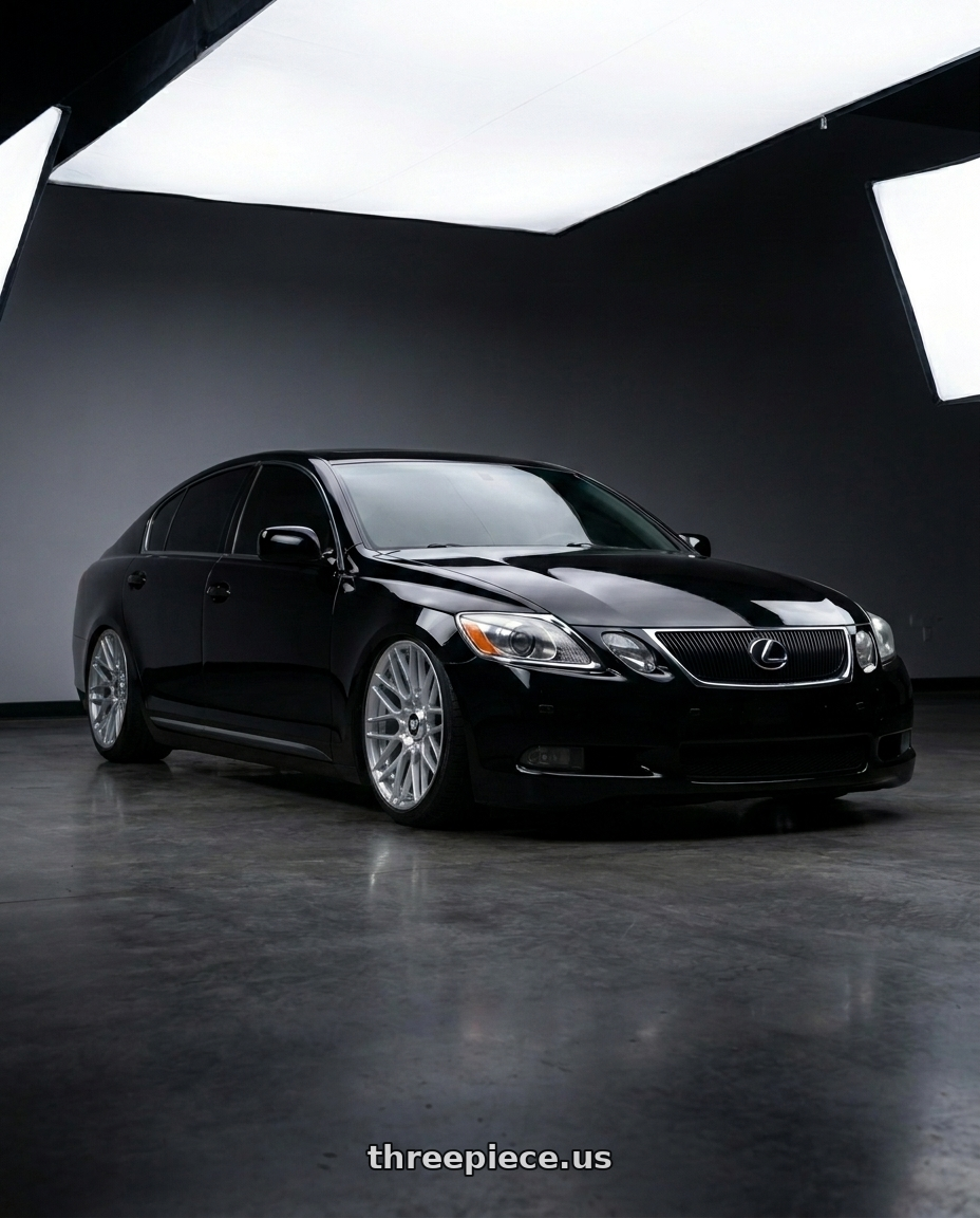 2007 Lexus gs 350 with Rotiform 1PC R140 RSE 5X114.3/5X120 18X9.5 +35 GLOSS SILVER wheels