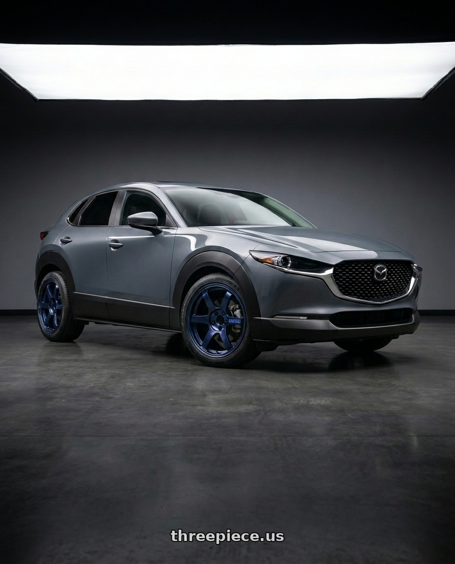 2026 mazda cx30 with Gram Lights 57CR 4x100 15x8+35 Eternal Blue Pearl wheels