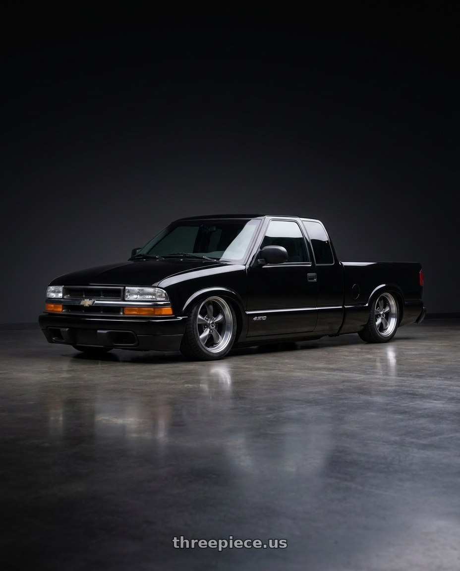 1999 Chevy S10 with American Racing AR105 TORQ THRUST M 5X114.3 17X8 0 ANTHRACITE W/ MACHINED LIP wheels