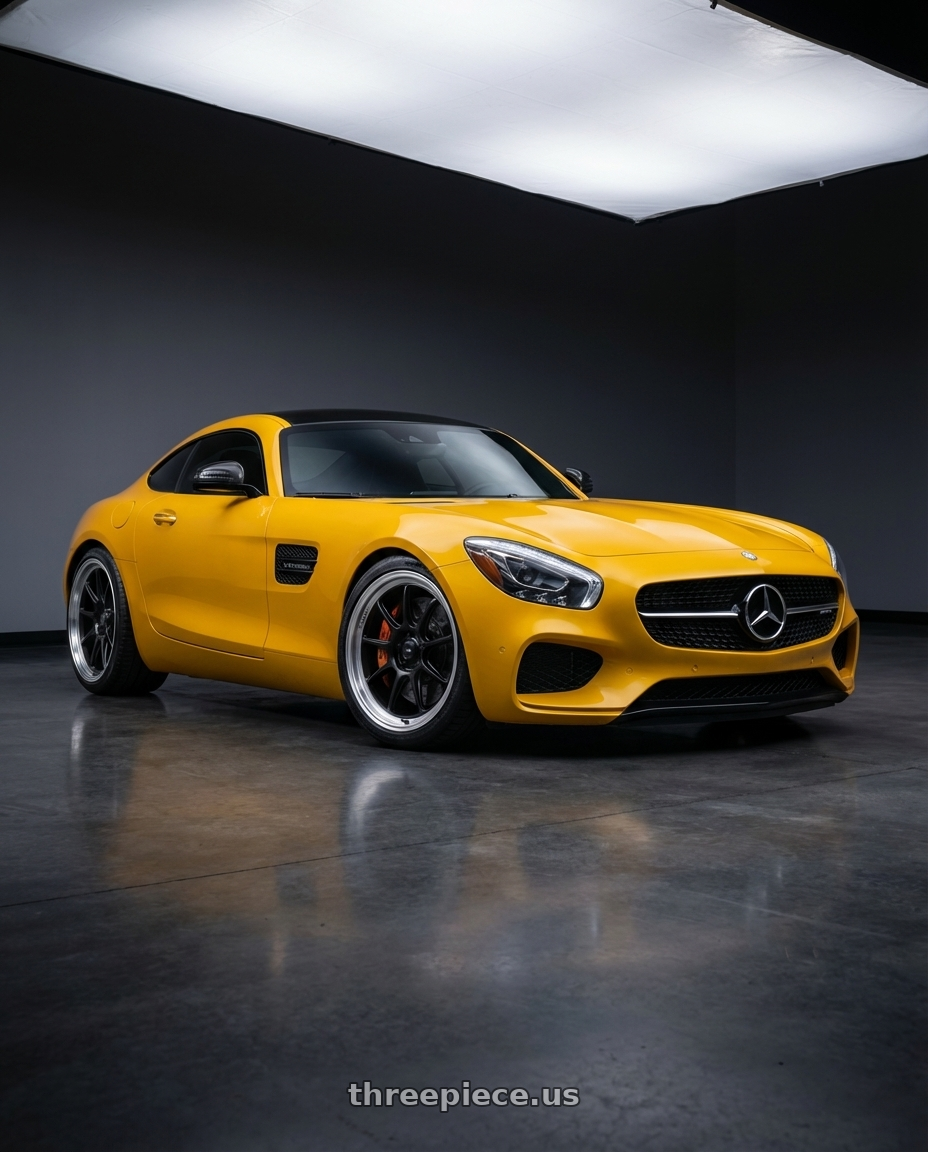 2019 Mercedes-Benz AMG GT with Konig Countergram 5x112 19x9.5+30 Matte Black / Matte Machined Lip wheels