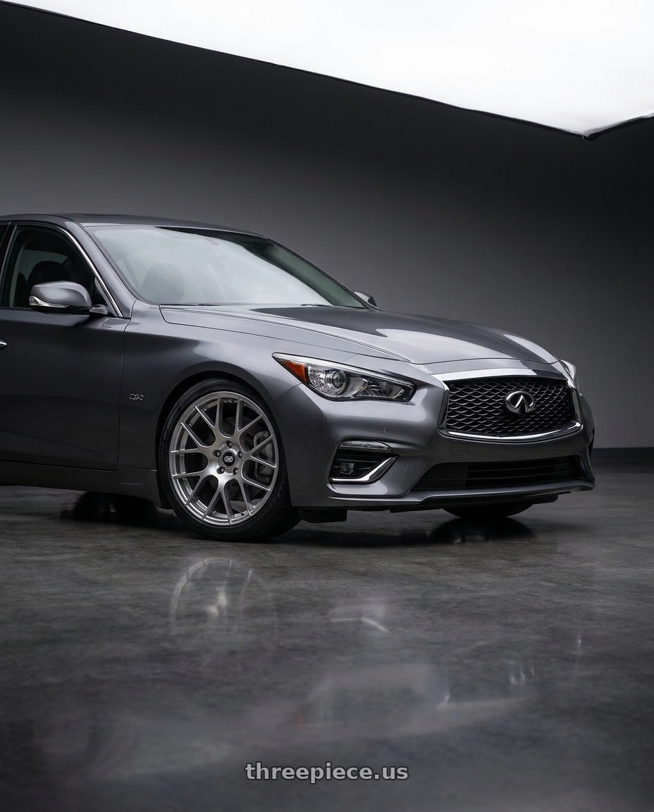 2019 Infiniti Q50 Luxe AWD with Enkei Raijin 5x114.3 19x8.5+35 Hyper Silver wheels
