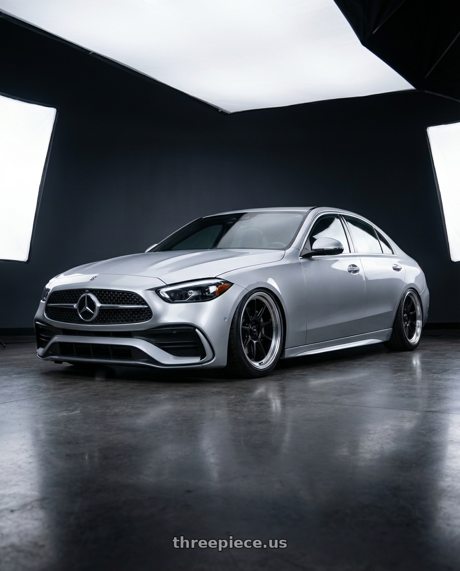 2022 Mercedes-Benz C-Class W206 with Konig Countergram 5x112 19x9.5+30 Matte Black / Matte Machined Lip wheels