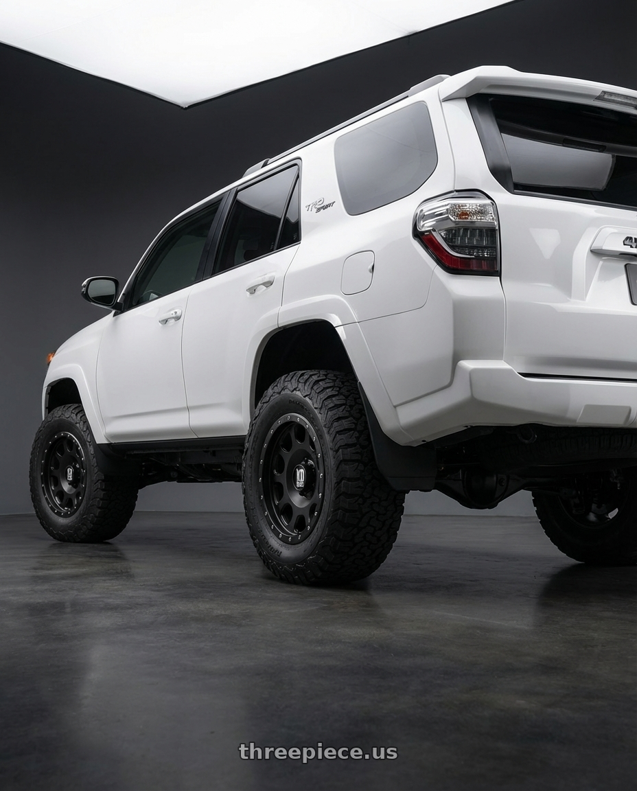 2022 Toyota 4Runner with XD XD126 ENDURO PRO 6X139.7 20X9 +18 SATIN BLACK WITH REINFORCING RING wheels rear three quarter view meaty tires