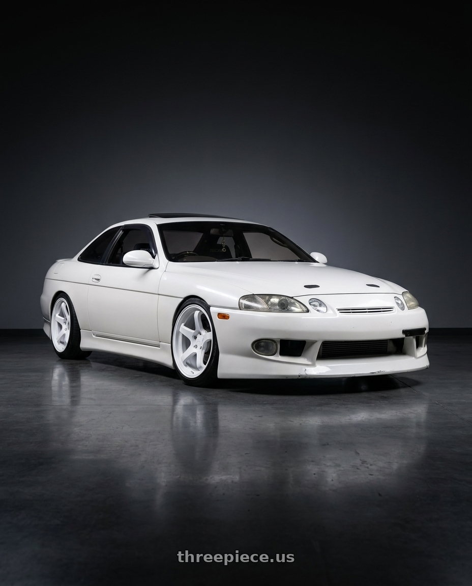 1996 Lexus Sc300 with KATANA RACING HR05 5x114.3 18x9.5 +22 Gloss White wheels