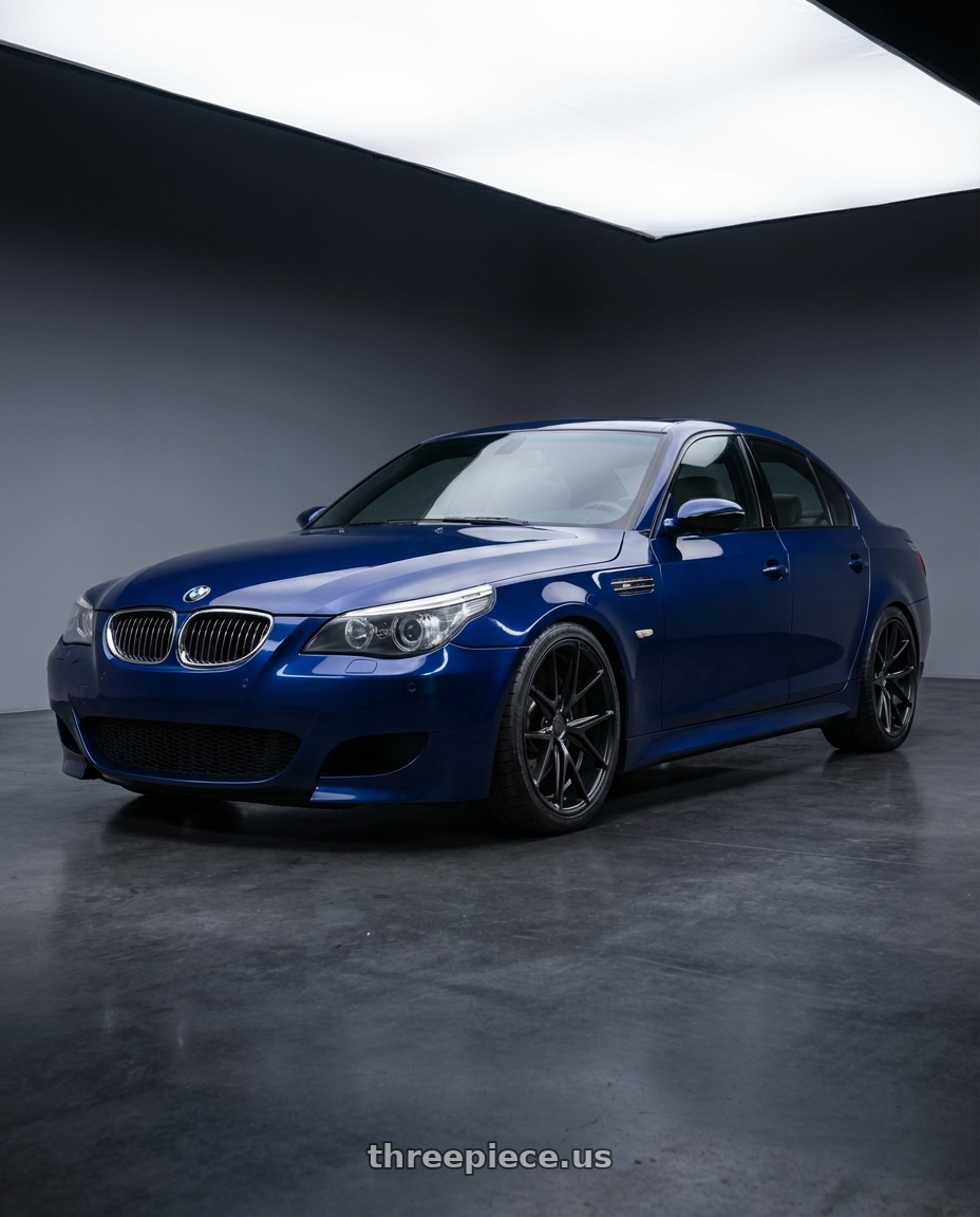 2010 BMW M5 E60 with Niche 1PC M117 MISANO 5X120 19X8.5 +35 MATTE BLACK wheels