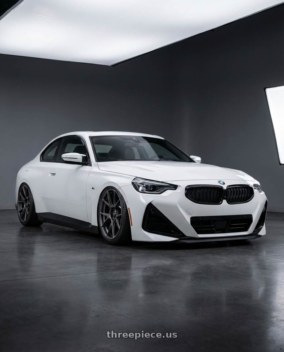 2024 BMW 2 Series G42 with Konig Ampliform 5x112 19x8.5+32 Dark Metallic Graphite wheels