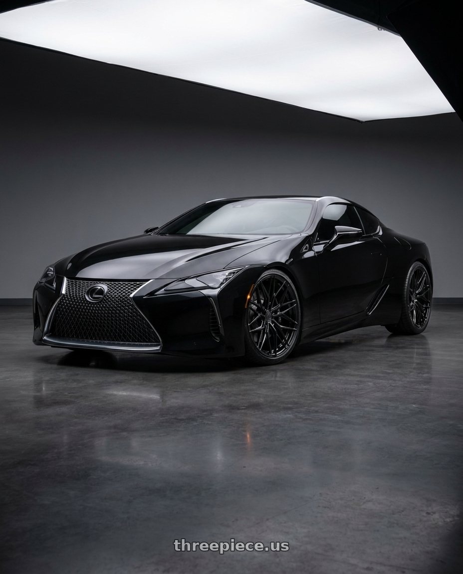 2018 Lexus LC500 with Rohana RFX17 5x120 21x10.5 +25 Gloss Black wheels
