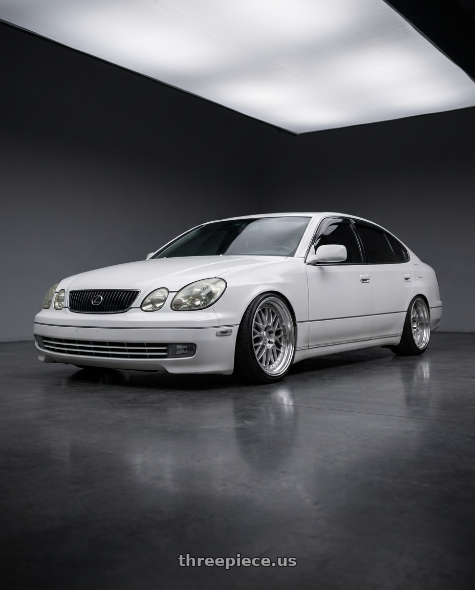 2001 Lexus GS300 with Work Emotion T7r 5x114.3 18x10.5 +12 Gt Silver wheels