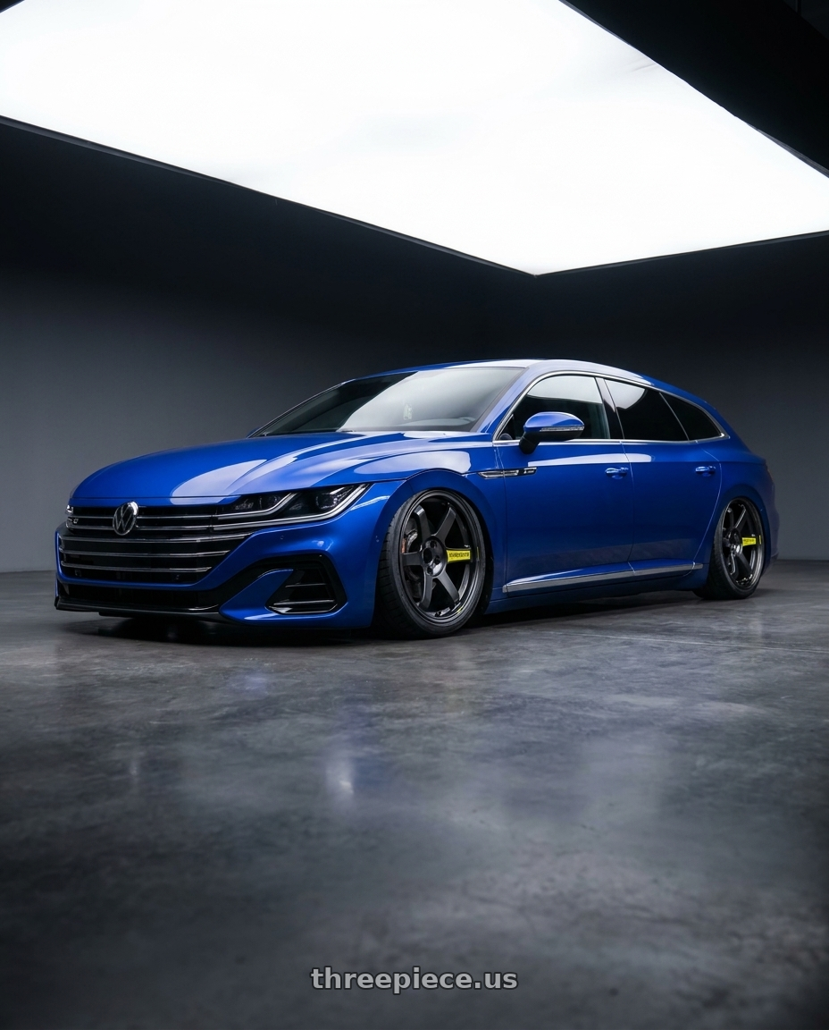2021 VW Arteon Shooting Brake R with Volk Racing TE37 Saga SL M-Spec 5x114.3 18x9.5+39 Pressed Black wheels