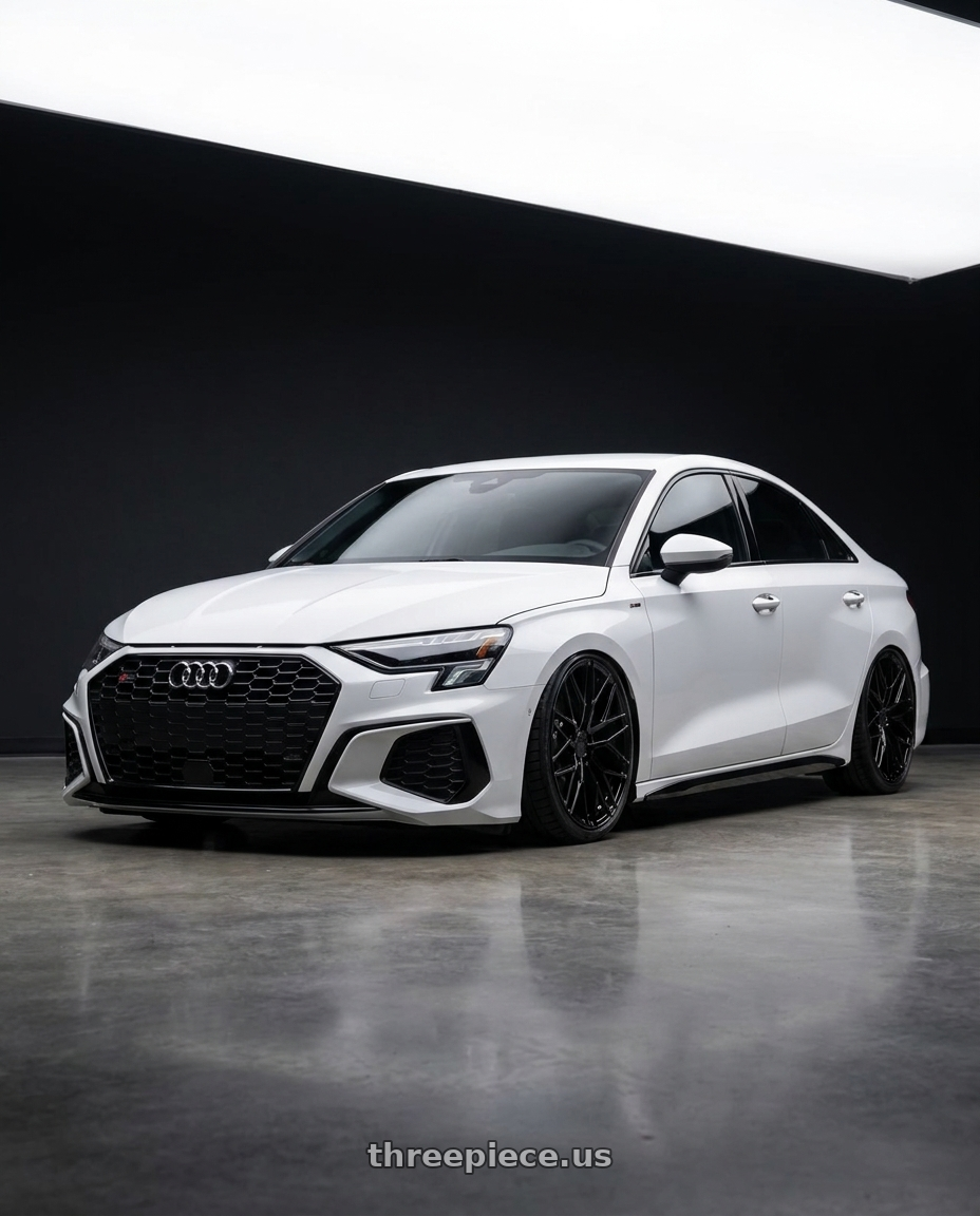 2024 Audi S3 8Y with Avant Garde Wheels M520R 5X112 19x9.5 +40 Gloss Black wheels
