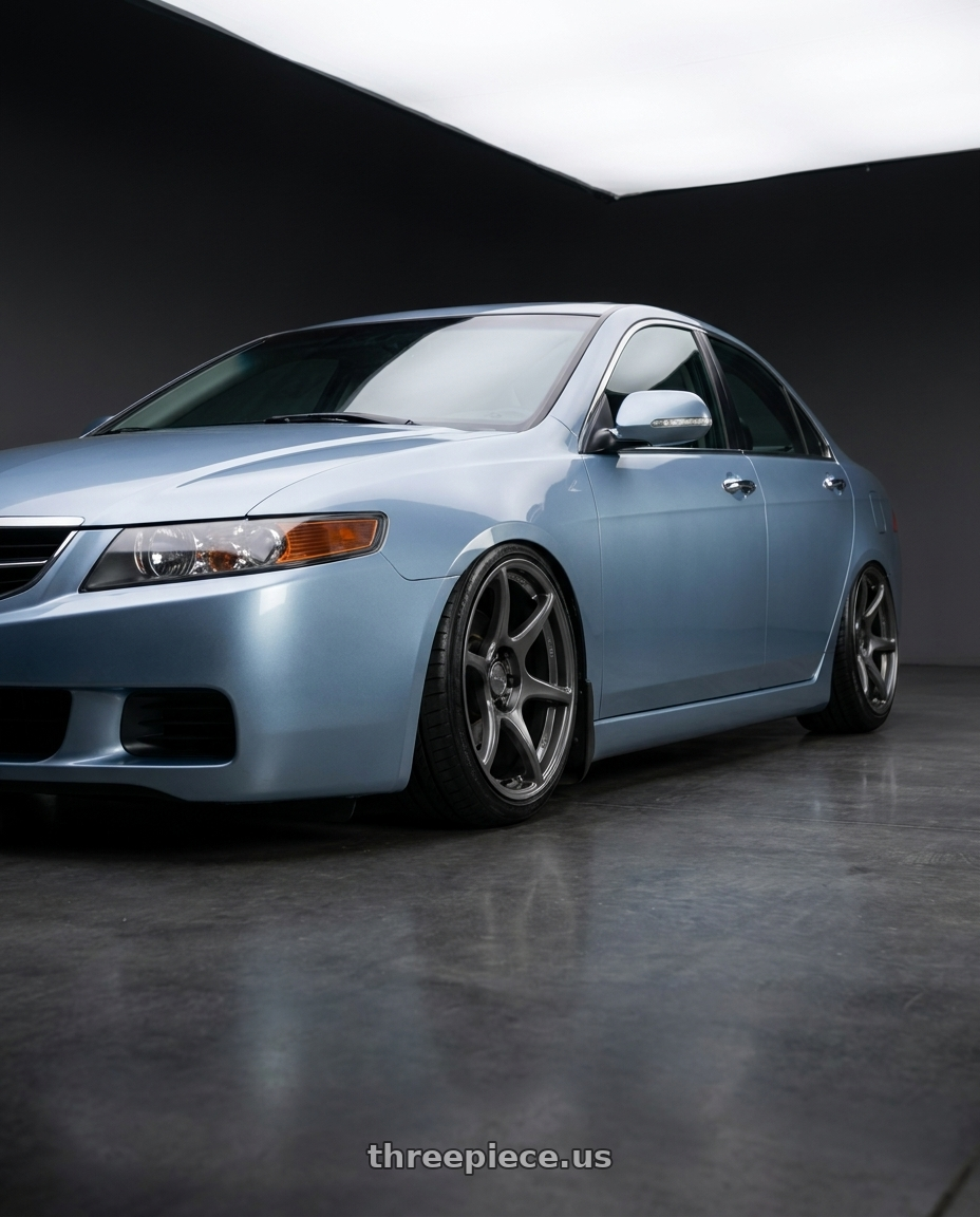2005 Acura tsx with Kansei K11G Tandem 5x114.3 17x9 35 Gunmetal wheels